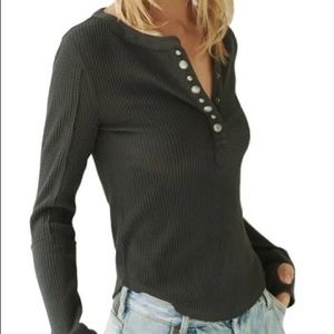 Free People Everest Henley in Washed Black